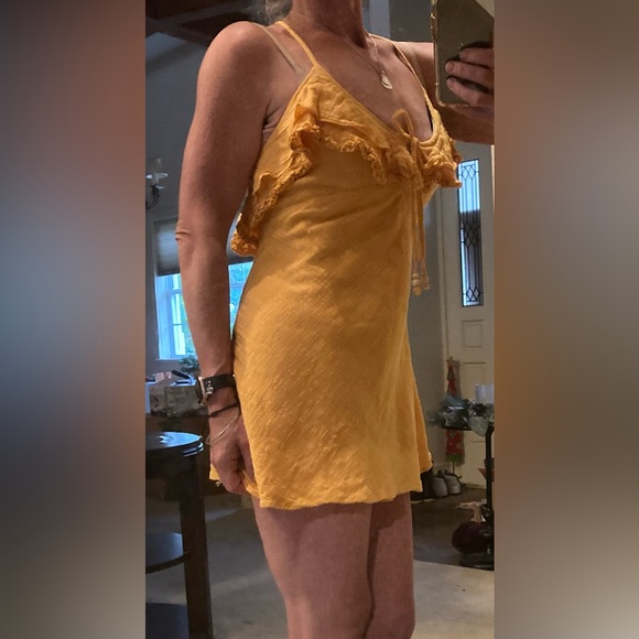 Free People Love Forever Mini Dress. Small. Golden Pollen color - Picture 6 of 13